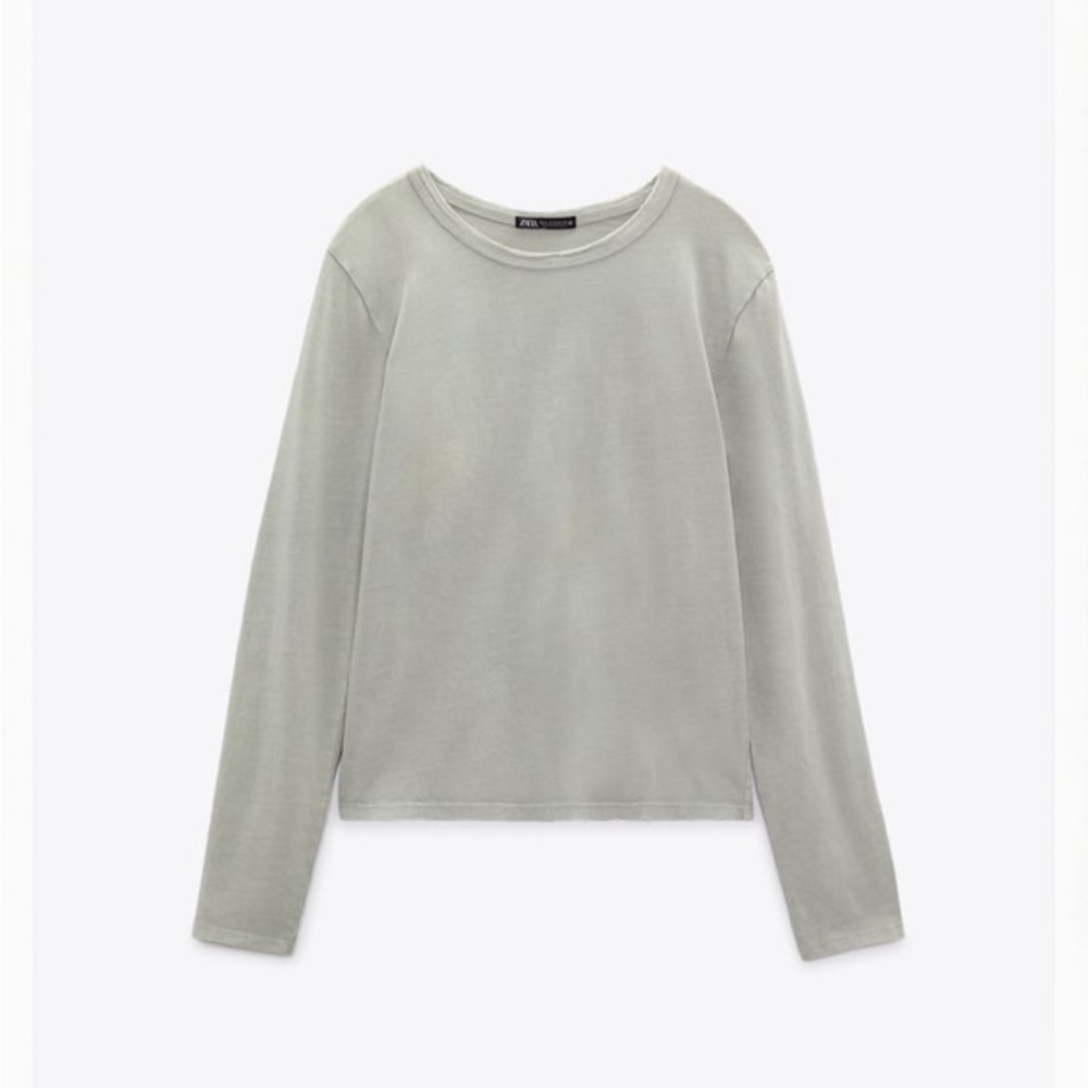 Zara light green tee, size small